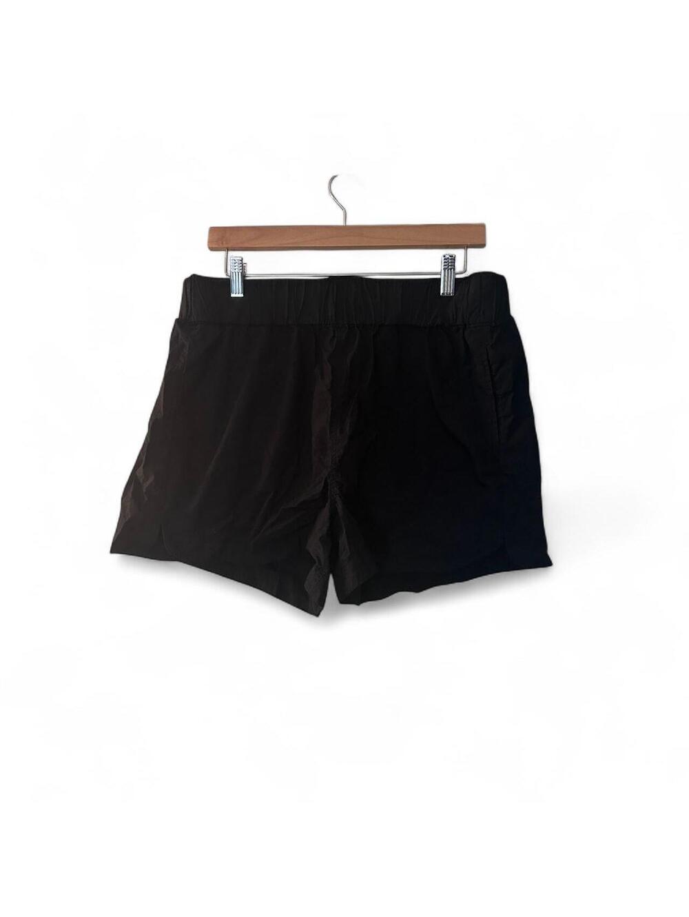Quince Organic Cotton Poplin Pull-On Shorts Black Size L